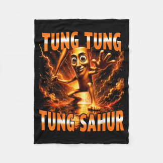 Tung Tung Tung Sahur Is Calling Italian Brainrot Fleece Blanket