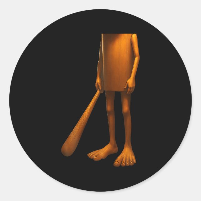 Tung Tung Tung Sahur Italian Brainrot Halloween Co Classic Round Sticker (Front)