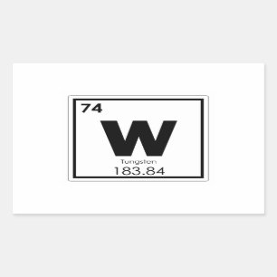 Tungsten chemical element symbol chemistry formula rectangular sticker
