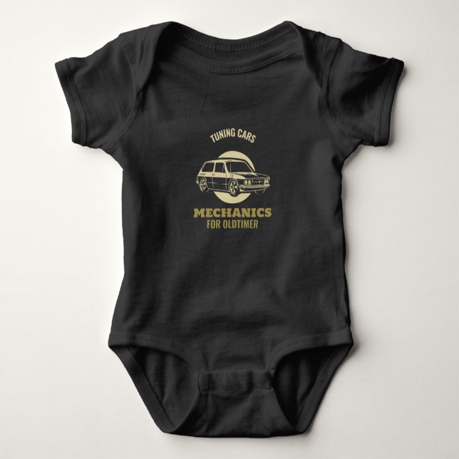 Tuning Cars - Mechanics for Oldtimer Baby Bodysuit (Front)