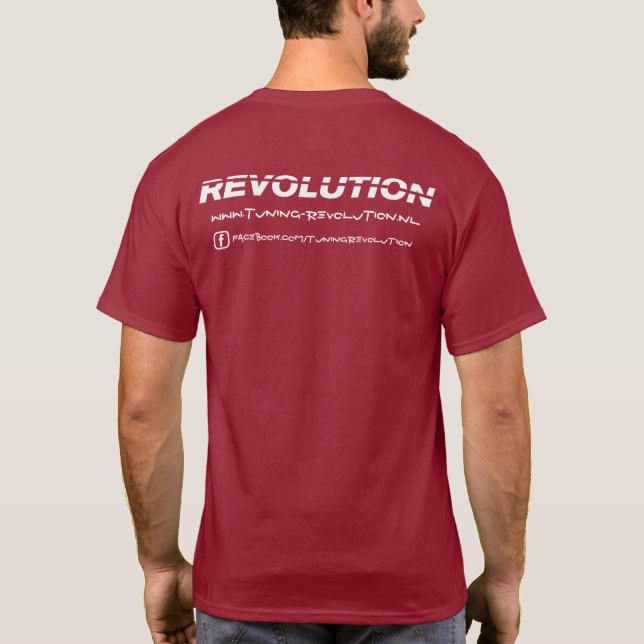 Tuning Revolution - White Text - Facebook T-Shirt (Back)