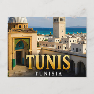 Tunis Medina and Mediterranean Elegance Postcard
