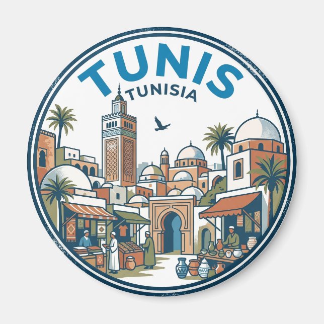 Tunis Tunisia Magnet (Front)
