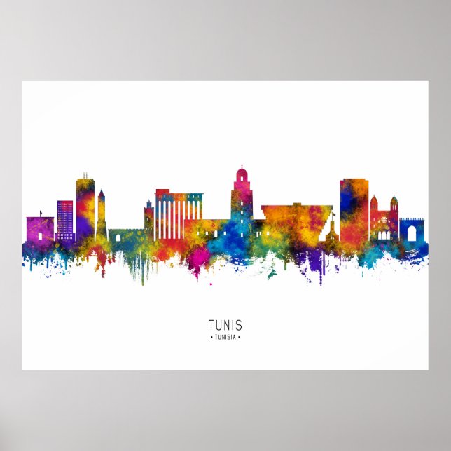 Tunis Tunisia Skyline Poster (Front)