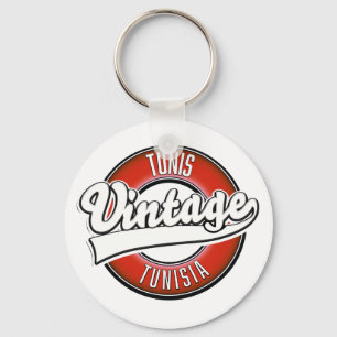 Tunis Tunisia vintage style logo Key Ring