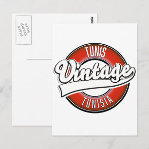 Tunis Tunisia vintage style logo Postcard