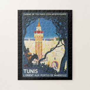 Tunis Vintage Travel Poster Jigsaw Puzzle