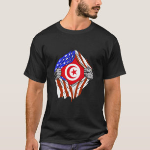 Tunisia America USA Chest Tunisian Pride Tunisian  T-Shirt