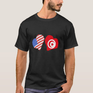 Tunisia America USA Heart Tunisian Pride Tunisian T-Shirt