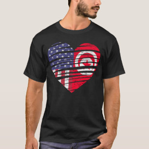 Tunisia American Grown Heart USA Patriot Heritage  T-Shirt