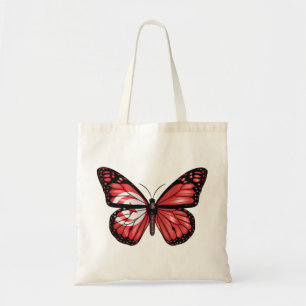 Tunisia butterfly monarch flag tote bag