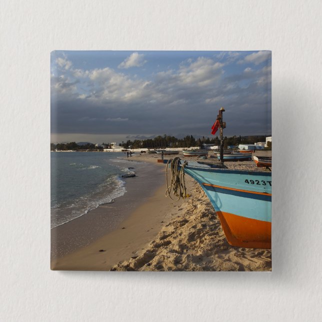 Tunisia, Cap Bon, Hammamet, waterfront, 15 Cm Square Badge (Front)