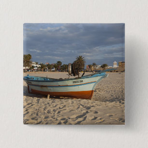 Tunisia, Cap Bon, Hammamet, waterfront, Kasbah 15 Cm Square Badge