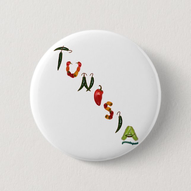 Tunisia Chilli Peppers 6 Cm Round Badge (Front)