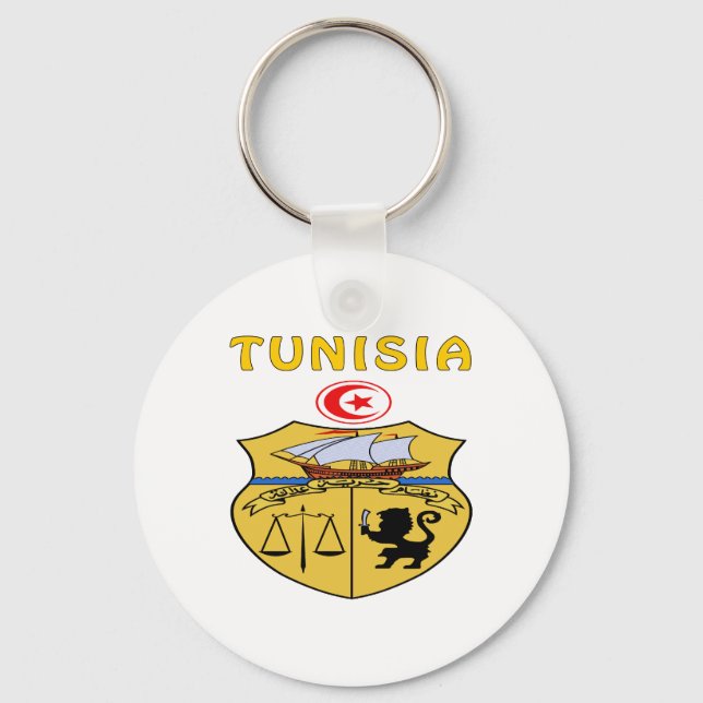Tunisia Coat Of Arms Key Ring (Front)