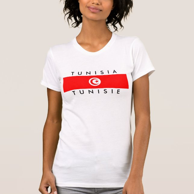 tunisia country flag name text symbol T-Shirt (Front)