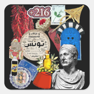 Tunisia Design Tunisian Culture & Heritage Square Sticker
