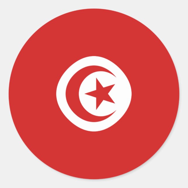 Tunisia Fisheye Flag Sticker (Front)