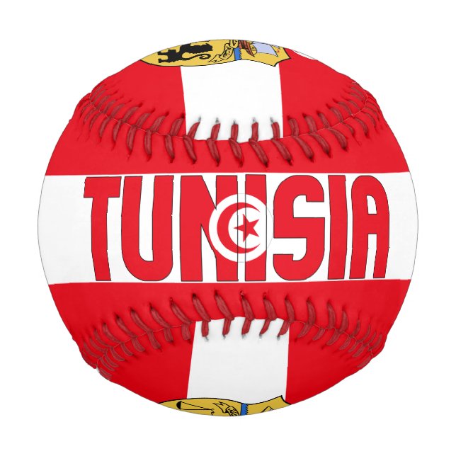 Tunisia Flag and Coat of Arms Patriotic Baseball (Front)