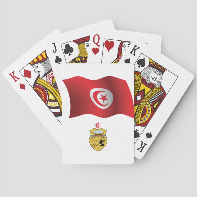 Tunisia Flag and Coat of Arms Patriotic Tunisian  Playing Cards (Back)