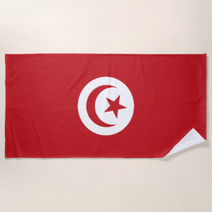 Tunisia flag beach towel