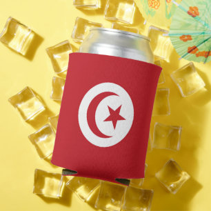 Tunisia flag can cooler