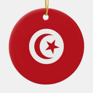 Tunisia flag ceramic ornament