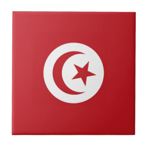 Tunisia flag ceramic tile