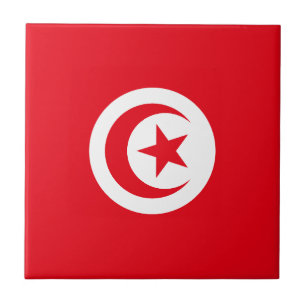 Tunisia Flag Ceramic Tile
