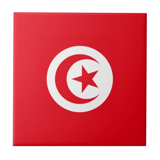 Tunisia Flag Ceramic Tile (Front)