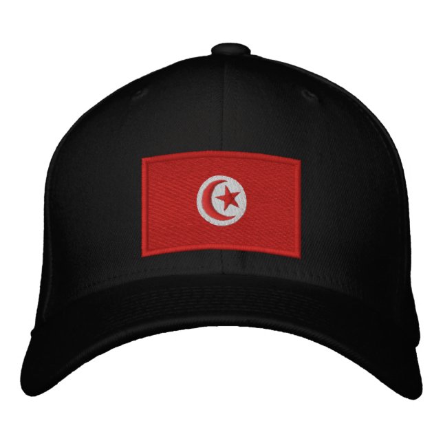 Tunisia Flag Embroidered Hat (Front)