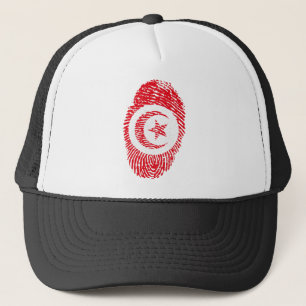 Tunisia Flag Fingerprint Country Pride Trucker Hat