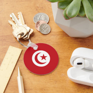 Tunisia flag key ring