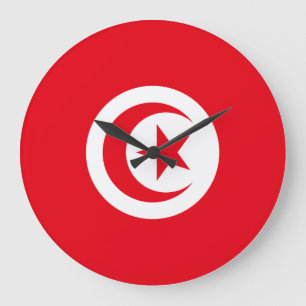 Tunisia Flag Large Clock