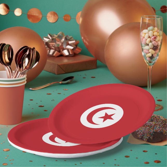 Tunisia flag paper plate (Multi)