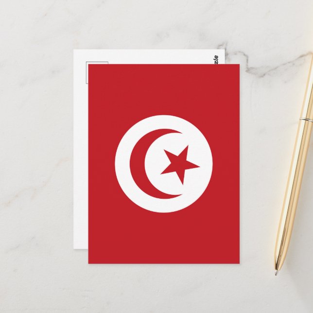 Tunisia flag postcard (Front/Back In Situ)