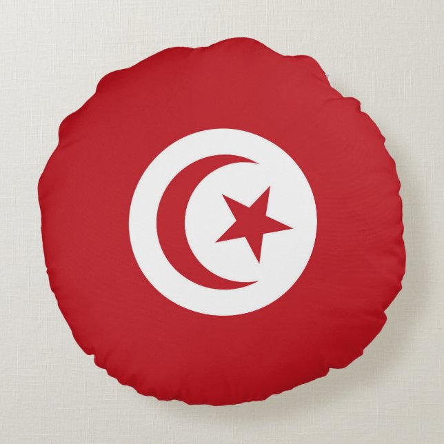 Tunisia flag round cushion (Back)