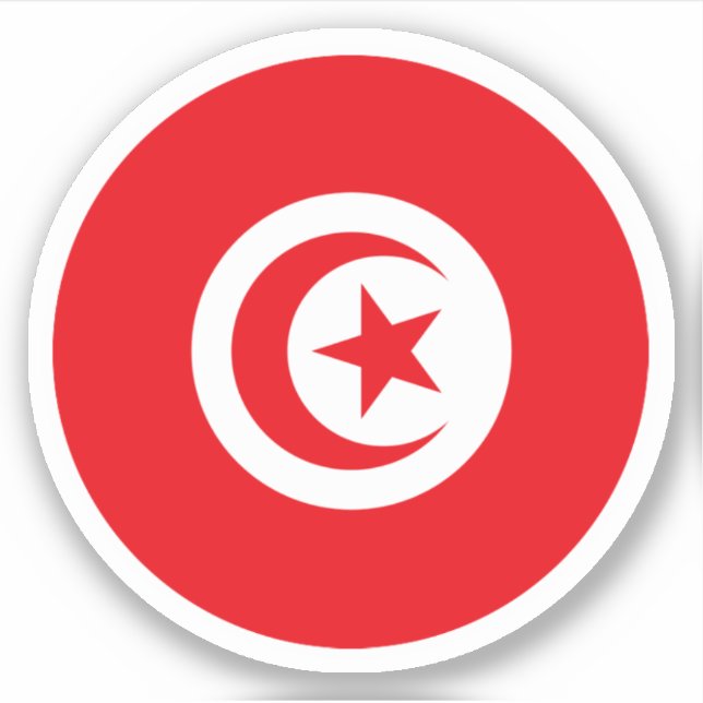 Tunisia Flag Round Sticker (Front)