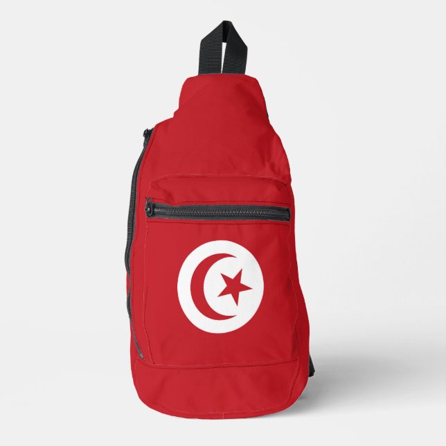 Tunisia flag sling bag (Front)