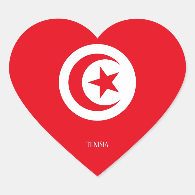 Tunisia Flag Splendid Patriotic  Heart Sticker (Front)