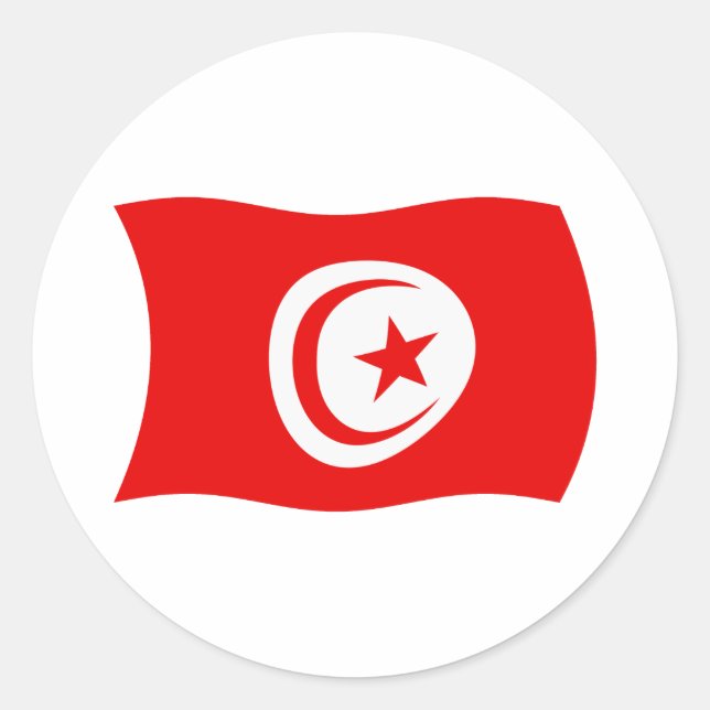 Tunisia Flag Sticker (Front)