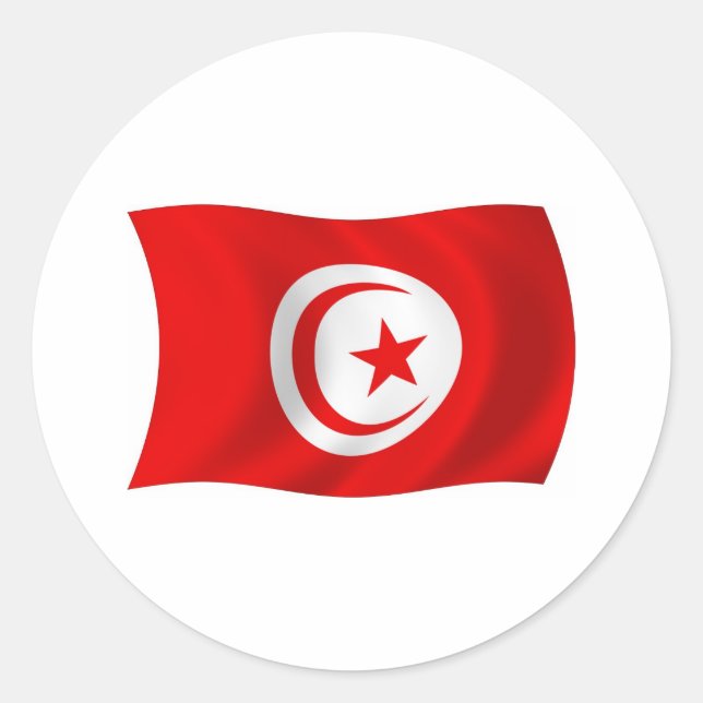 Tunisia Flag Sticker (Front)