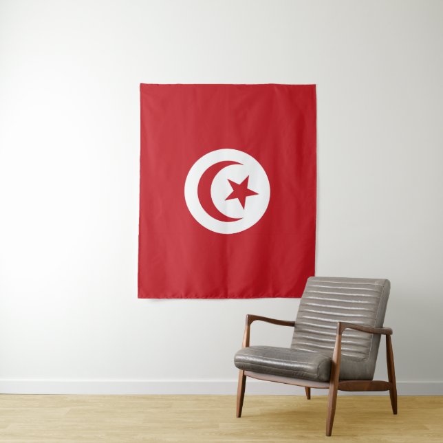 Tunisia flag tapestry (In Situ)