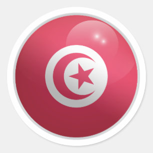 Tunisia Glossy Circle Flag Classic Round Sticker
