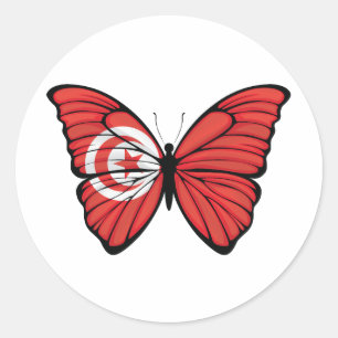 Tunisia Hypolimnas Butterfly Classic Round Sticker