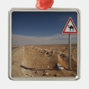 Tunisia, Ksour Area, Ksar Ghilane, Oil Pipeline Metal Tree Decoration