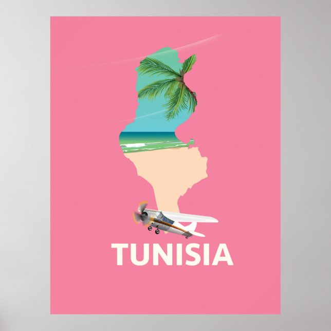 Tunisia Map travel poster (Front)