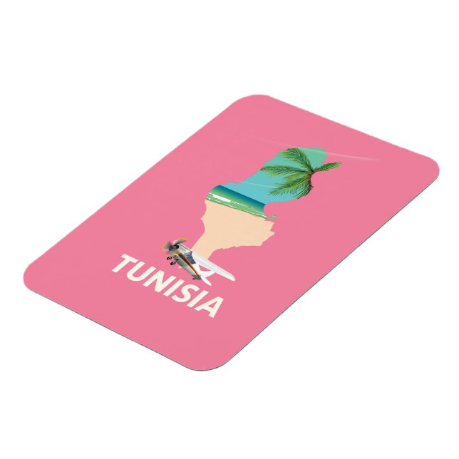 Tunisia Map travel poster Magnet (Left Side)