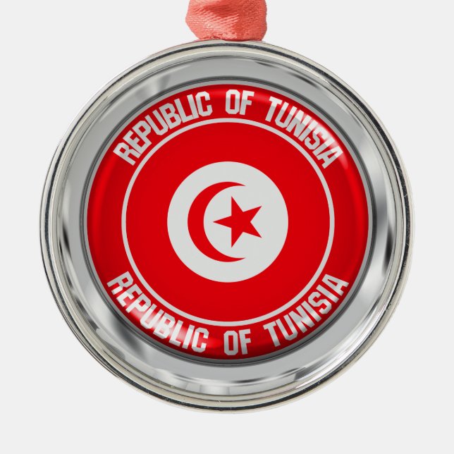 Tunisia Round Emblem Metal Ornament (Front)