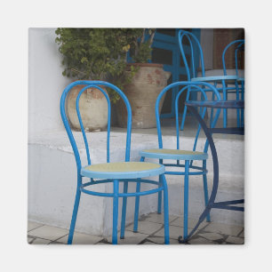 Tunisia, Sidi Bou Said, cafe chairs Magnet